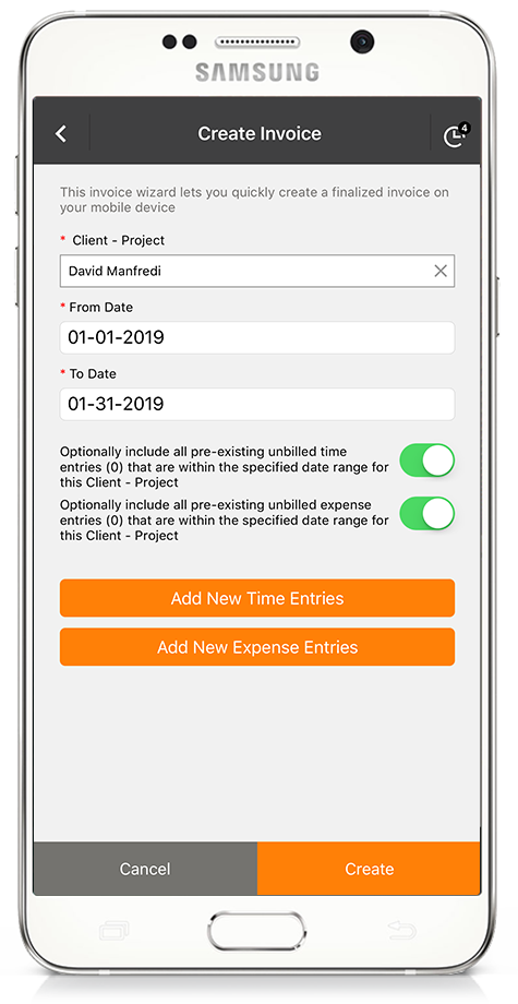 Time tracking app